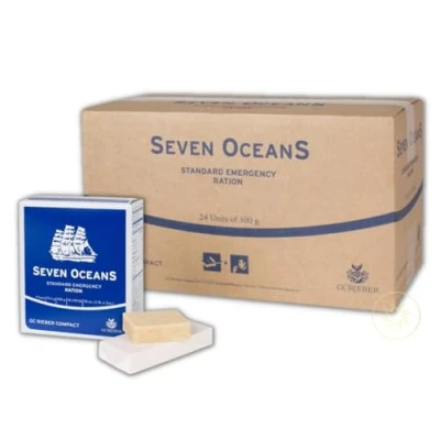 Abbildung von Seven Oceans Emergency Food XXL Karton Langzeitnahrung mit extrem langer Haltbarkeit