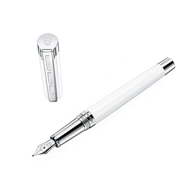Abbildung von STAEDTLER Initium Resina Füllhalter, weißes Edelharz, F, Made in Germany, mit edler Geschenkverpackung, 9PB110F