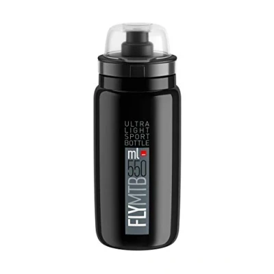 Abbildung von Elite Fly Mtb 550 ml Trinkflasche Schwarz Logo Grau