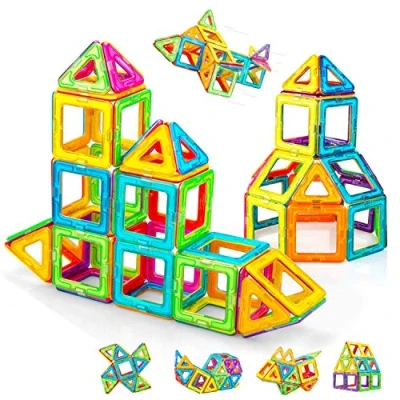 Abbildung von CONDIS Magnetische Bausteine 62 Teile, Magnetspielzeug Magneten Magnetbausteine Set Spielzeug Magnetspiele für Kinder Geschenk ab 3 4 5 6 7 8 Jahre Junge Mädchen Bauklötze Bausatz