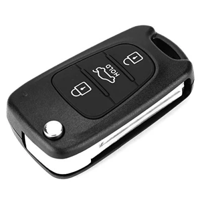 Abbildung von Regun Auto Schlüsselgehäuse, Flip 3 Tasten Messertyp Fernbedienung Schlüsselgehäuse Fit für Rondo Sportage Soul Rio
