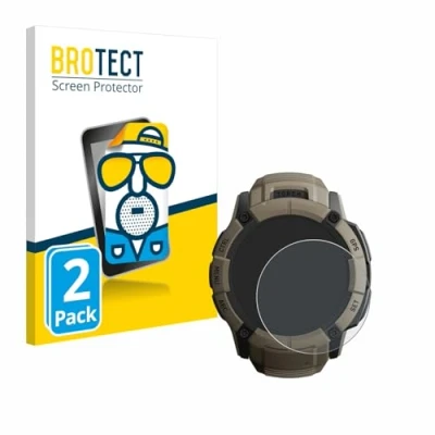 Abbildung von BROTECT Entspiegelungs Schutzfolie für Garmin Instinct 2X Solar Tactical Edition (2 Stück) Matte Displayschutz Folie, Anti Reflex, Fingerprint