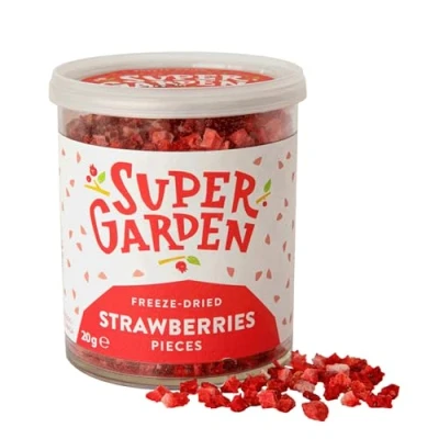 Abbildung von Super Garden Erdbeeren Gefriergetrocknet 100% Natürliches Gefriergetrocknetes Erdbeerstückchen Gefriergetrocknete Früchte Knackiges Getrocknete Ohne Zucker 32g