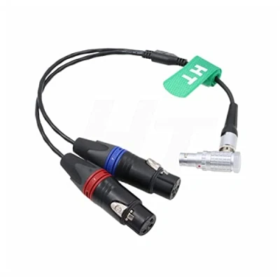 Abbildung von HangTon Audiokabel Rechtwinklig 10 Pin auf XLR 3 für Atomos Shogun Inferno, Ninja Flame, Monitor