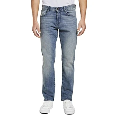 Abbildung von TOM TAILOR Herren Marvin Straight Jeans 1021012, 10280 Light Stone Wash Denim, 31W / 32L