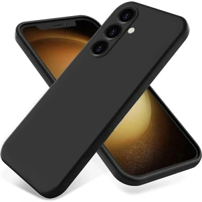 Abbildung von CoverKingz Silikon Handyhülle kompatibel mit Samsung Galaxy A25 5G Slim Handycase Soft Cover Bumper Gummi Hülle Matt Schwarz