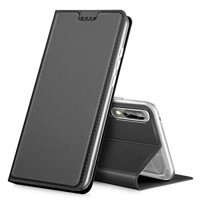 Abbildung von Verco Handyhülle für P20, Premium Handy Flip Cover Huawei P20 Hülle [integr. Magnet] Book Case PU Leder Tasche, Schwarz
