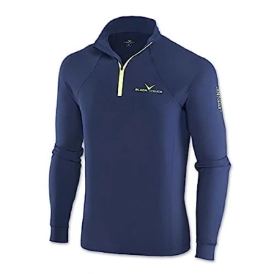 Abbildung von Black Crevice Herren Skirolli Zipper Shirt, dunkelblau/gelb, L