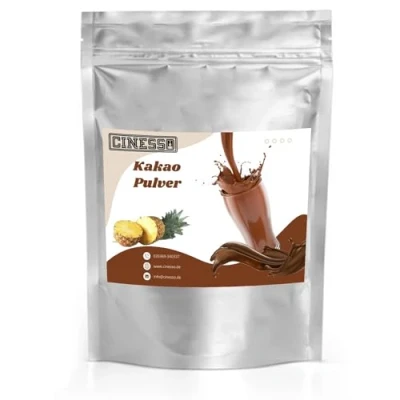 Abbildung von Cinesso Kakao Trinkschokolade Kakaopulver, Schokoladengetränk, Schokoladenaromen, mit natürlichen Aromen, schnelle und einfache Zubereitung, für Feierlichkeiten (200 g, Ananas)