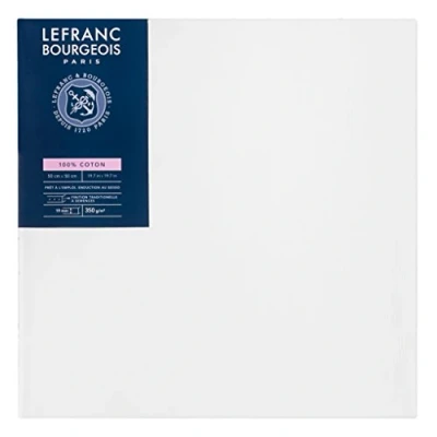Abbildung von Lefranc &amp; Bourgeois 111147 Keilrahmen Serie Klassisch, 100 % Baumwolle, 350g/m², Archivqualität, säurefrei für erhöhte Haltbarkeit, grundiert 50x50cm