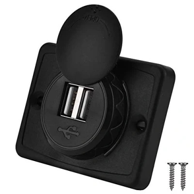 Abbildung von Ladegeraet USB 12v, Zigarettenanzünder Auto Steckdose, Ladegerät Ladebuchse 3.1A Dual Port Kfz Buchse wasserdicht Ladeanschlüsse Ersatzteile