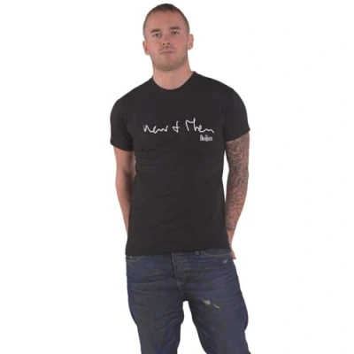 Abbildung von The Beatles T Shirt Now &amp; Then Handwritten Nue offiziell Herren Schwarz L