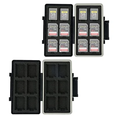 Abbildung von JJC wasserdichte Speicherkarten Hülle für SD SDXC SDHC x12 + CFexpress Typ A Karte x12, Speicherkartenbox Tragetasche, Kartenhalter Aufbewahrung