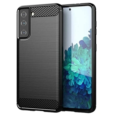 Abbildung von fixGuard Carbon Hülle Kompatibel mit Samsung Galaxy S21+ Plus 5G Schwarz