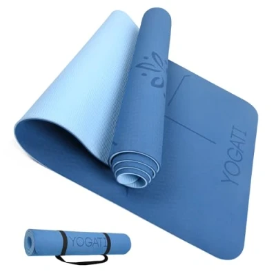 Abbildung von YOGATI Yogamatte, rutschfest und dick, Yogamatte mit Punkten zur Ausrichtung des Körpers. Sportmatte für Erwachsene Kinder, ideal Pilates Fitness. Yoga matt