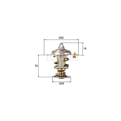 Abbildung von MAHLE ORIGINAL TX 327 92D Kühlwasserthermostat 92 52 mit Dichtung FORD: C Max 2, Mondeo 5 Kombi, FOCUS 3 Turnier