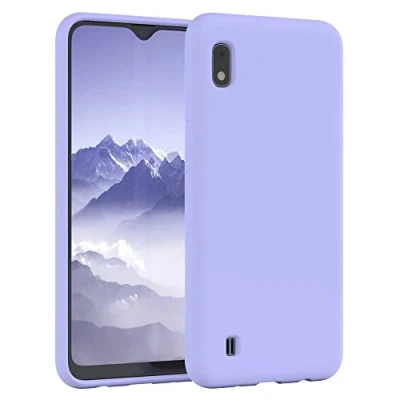 Abbildung von EAZY CASE Premium Silikon Handyhülle kompatibel mit Samsung Galaxy A10, Slimcover Kameraschutz und Innenfutter, Silikonhülle, Schutzhülle, Bumper, Handy Case, Hülle, Softcase, Lila Blau