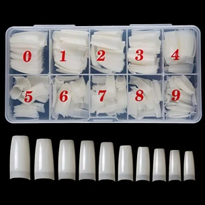 Abbildung von 500 Stück Nagelspitzen,Natural French Nail Tips Ballerina, Nagelspitzen Acrylnägel Lange Natürliche Französisch Farbe Artificial Fake Art Nagelspitzen,für Manicure