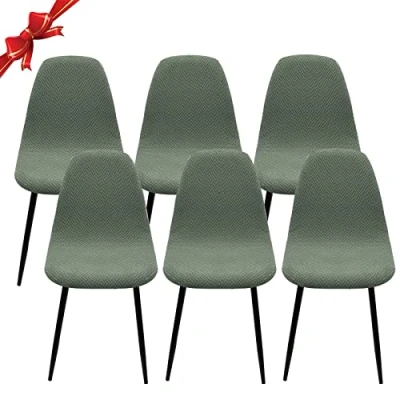 Abbildung von Jaotto Stuhlhussen 6er Set Strech, Esszimmerstühle Bezug Universal Waschbar Abnehmbare,Elegante Stuhlbezug Stuhlabdeckung Antirutsch, Küchenstühle für Büro Esszimmer Wohnzimmer,Diagonal Türkis
