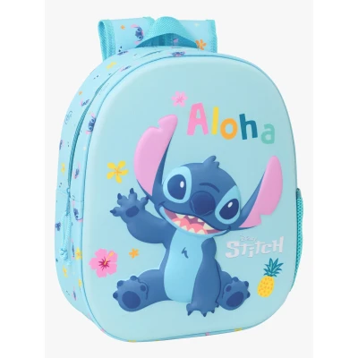Abbildung von STITCH 3D Schulrucksack mit Design, anpassbar an den Wagen, ideal für Kinder verschiedener Altersgruppen, bequem und vielseitig, Qualität Widerstandsfähigkeit, 27 x 10 33 cm, hellblau, M