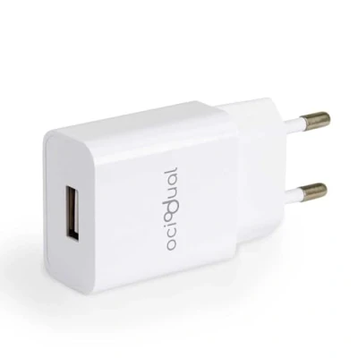 Abbildung von OcioDual EU Wandladegerät, 1 USB Anschlüsse mit 5 V, 2 A, 10 W, Ladegerät für Smartphones, Netzteil Stecker, Schnellladung, Modell: ST660, Weiß
