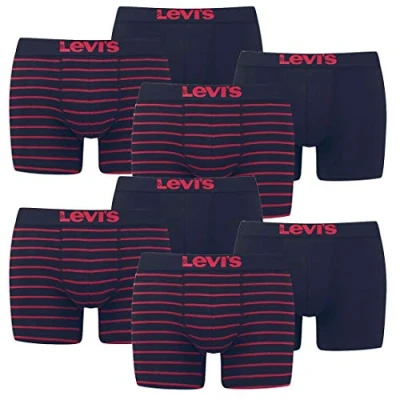 Abbildung von Levi&#039;s Vintage Stripe Boxer 2 PACK Panties, Herren, Größe: XL, Red/black