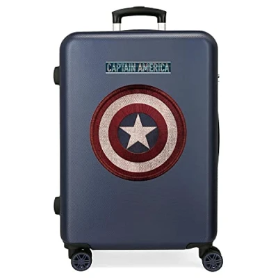 Abbildung von Marvel Avengers Captain America Mittlerer Koffer Blau 48x68x26 cms Hartschalen ABS Kombinationsschloss 70L 3,7Kgs 4 Doppelräder