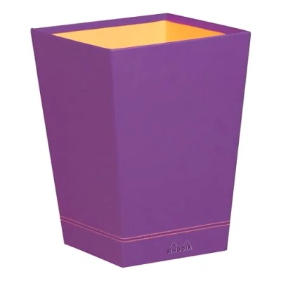 Abbildung von Rhodia 318920C Papierkorb (24 x 24 32 cm, praktisch und strapazierfähig, Kunstleder, elegant, ideal für Ihr Büro) 1 Stück, violett