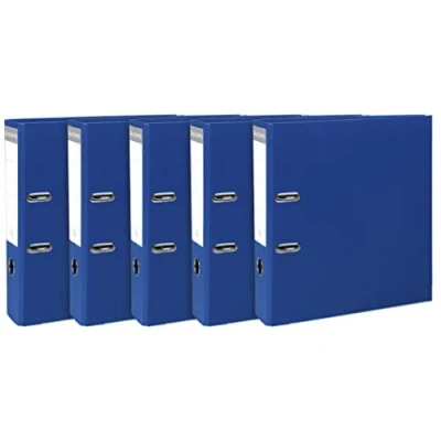 Abbildung von Exacompta 53352SE 5er Pack Premium Ordner. Made in Germany. Kunststoffbezug außen und innen 8 cm breit DIN A4 MAXI dunkelblau Ringordner Aktenordner Briefordner Büroordner Plastikordner Schlitzordner