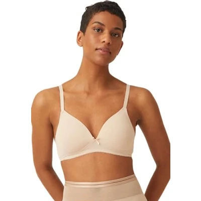 Abbildung von Naturana® Soft BH ohne Bügel mit Schale [Cup A D] Optimaler Sitz &amp; maximaler Halt Dank Schnittführung Breiten Trägern I T Shirt Damen bügellos 75 Light Beige D