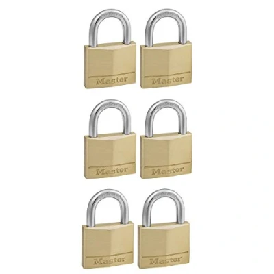 Abbildung von MASTER LOCK 140EURSIX, Herkömmliches Vorhängeschloss, Tastensperre, Gleichschließung, Pforte, Gold, Messing