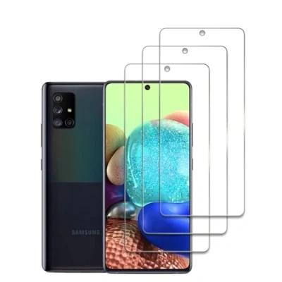 Abbildung von 3 Stück Schutzfolie Kompatibel mit Samsung Galaxy A71, 9H Härte Gehärtetem Glas, Anti Kratzer, Öl, Bläschen, Einfache Installation