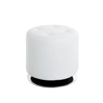 Abbildung von HAKU Möbel Hocker, Kunstleder, Chrom weiß, H: 40 x Ø