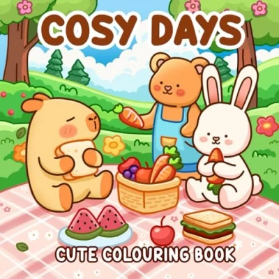 Abbildung von Cosy Days: Colouring Book for Adults and Teens with Cute Scenes Adorable Animal Friends, Simple Relaxing Designs