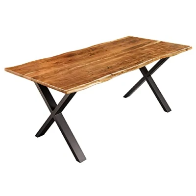 Abbildung von Riess Ambiente Massivholz Esstisch Mammut Nature 180cm Akazie Baumkante 2,6cm Tischplatte