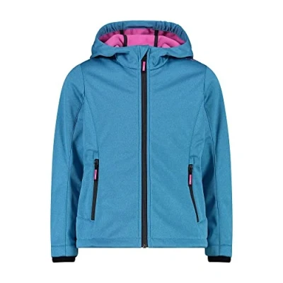 Abbildung von CMP Melange Softshelljacke für Kinder mit fester Kapuze, Türkis Mel., 152