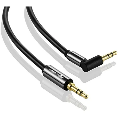 Abbildung von POPPSTAR 1m Audio Kabel Klinke (3,5mm Klinkenkabel gerade 90, vergoldet), Kopfhörerkabel Lautsprecherkabel für Kopfhörer, Smartphone, MP3 player, Auto Kfz Autoradio uvm.