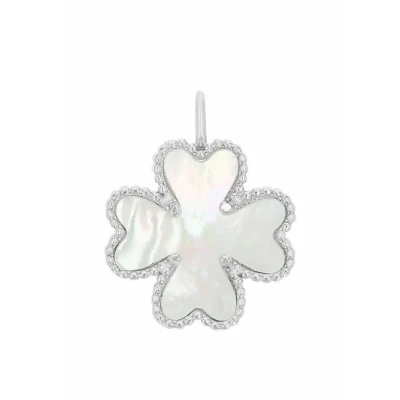 Abbildung von amor Motiv Kleeblatt Anhänger, Damen, Größe: One Size, Silber