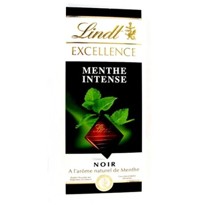 Abbildung von französische Lindt Schokolade Excellence dunkel mit Minze 100g Tafel