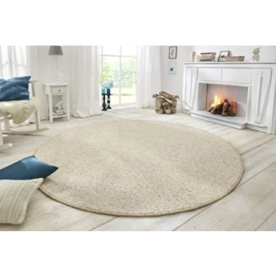 Abbildung von HANSE Home Teppich &quot;Wolly 2&quot;, rund, Flachgewebe, Skandi, Woll Optik, Esszimmer, Wohnzimmer, Flur