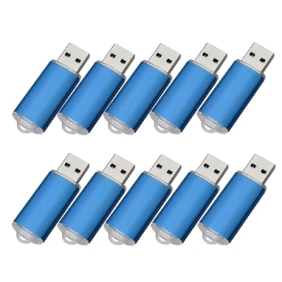 Abbildung von 10 USB Sticks, 2.0 Memory Speicher Sticks. blau 16 GB