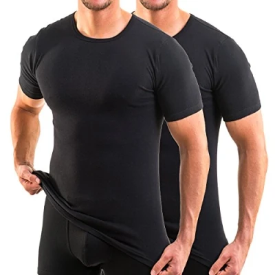 Abbildung von HERMKO 3840 2er Pack Herren Kurzarm Shirt (Weitere Farben), 100% Bio Baumwolle, Größe:D 14 = EU 8XL, Farbe:schwarz