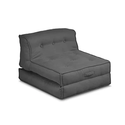 Abbildung von ATLANTIC home collection Liegesessel PIA, Samt, Feinstruktur Anthrazit, XXL Sessel, 106x125x86 cm (BxTxH)