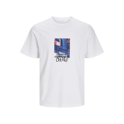 Abbildung von JACK&amp;JONES Herren JORBUSHWICK Blur Tee SS Crew Neck T Shirt, Bright White, S