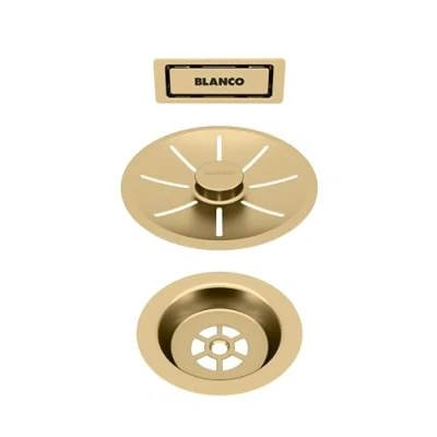 Abbildung von BLANCO Einbauspüle Ab u. Überlaufset satin gold für Einzelbecken PVD