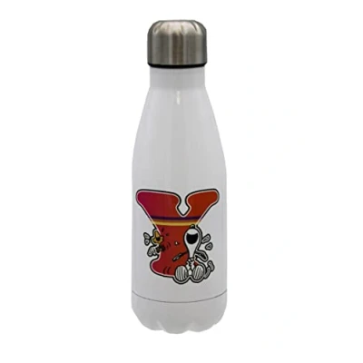Abbildung von Snoopy Wasserflasche aus Edelstahl, luftdicht, Buchstabe und Mehrfarbig, 550 ml, Weiß, offizielles Produkt (CyP Brands)