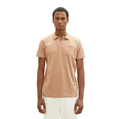 Abbildung von TOM TAILOR Herren 1036368 Poloshirt mit Brusttasche, 24048 Desert Fawn, XL