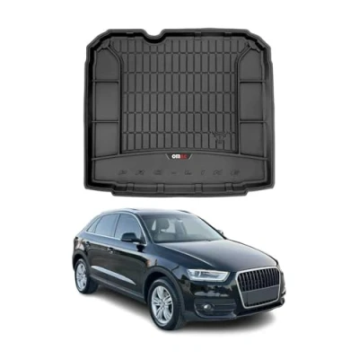 Abbildung von OMAC Gummi Kofferraumwanne kompatibel mit Audi Q3 8U 2011 2018 TPE Laderaumwanne Schwarz