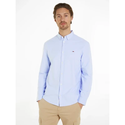 Abbildung von Tommy Jeans Entry REG Oxford Hemd, Herren, Größe: 56, Moderate blue