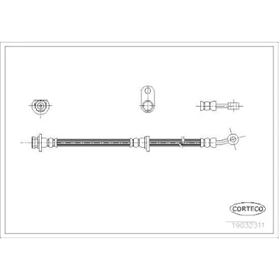 Abbildung von CORTECO 19032311 Bremsschläuche Hinterachse 552 HONDA: CIVIC 7 Hatchback, 8 Stufenheck
